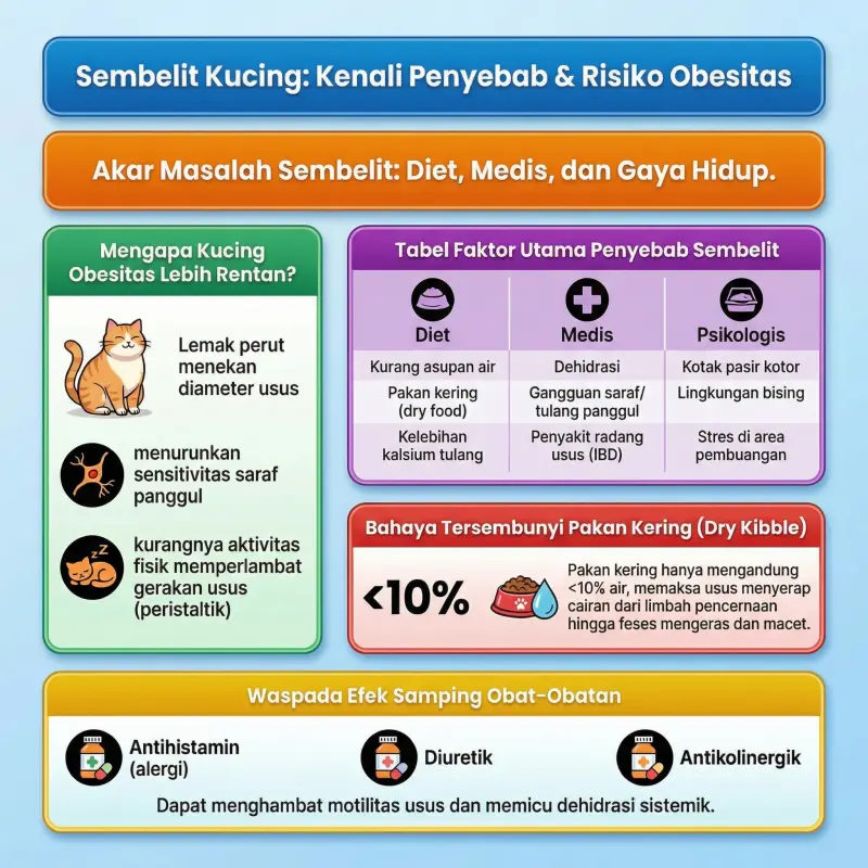 Penyebab Kucing Sembelit